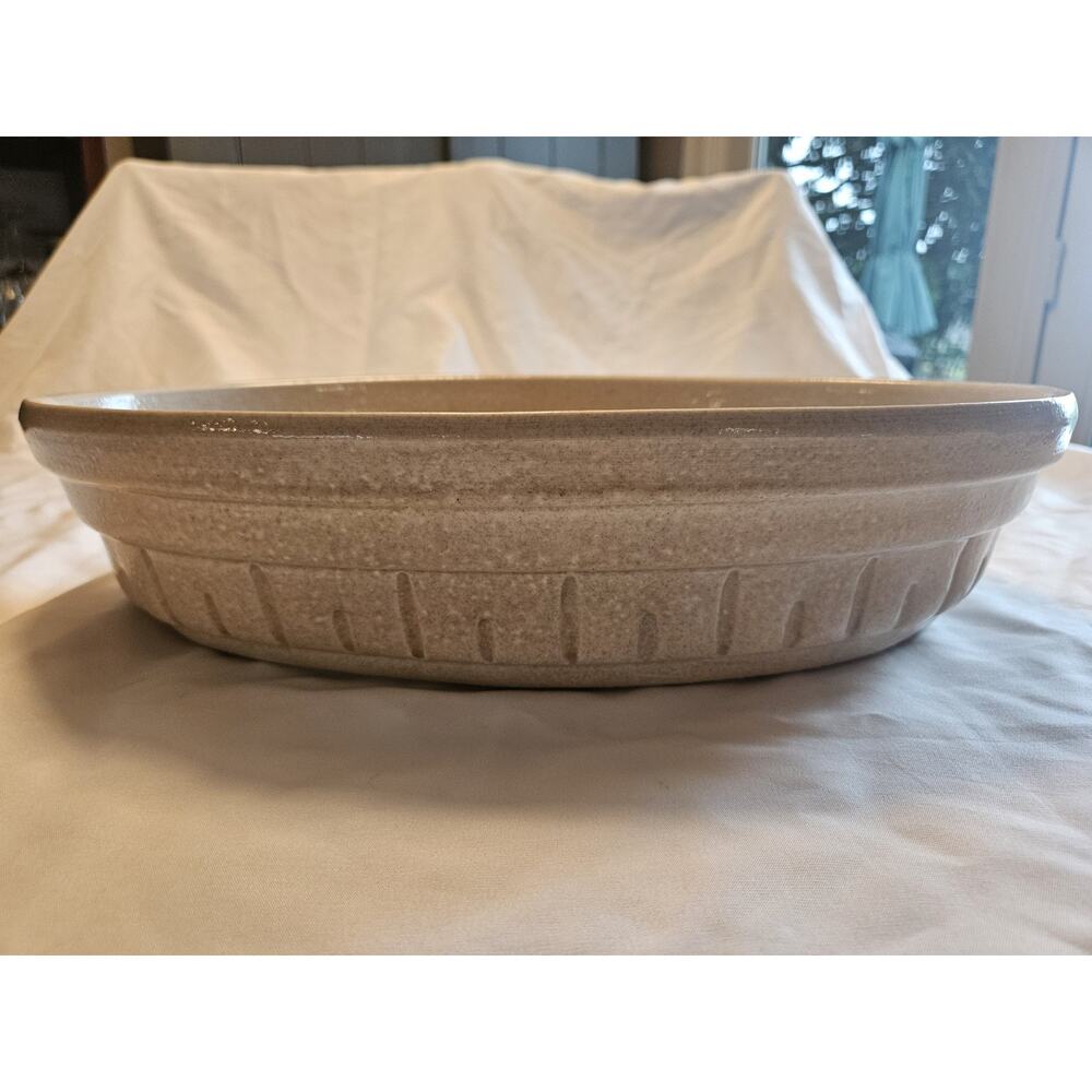 Large Vintage Stoneware Oval Baker 15" Studio Pottery MWP Signed USA Dish